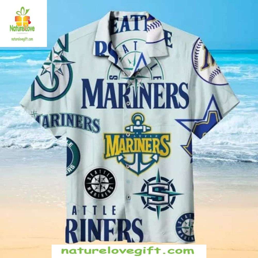 Seattle Mariners Hawaiian Retro Baseball Apparel - Adult & Kids T-Shirts, Sweatshirts & Hoodies apparel design preview 1