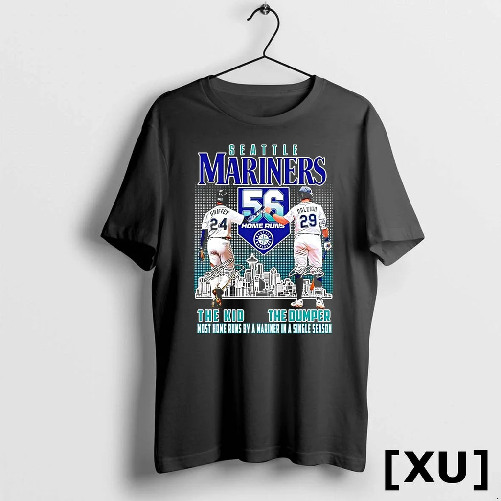 Seattle Mariners The Kid And Dumper Most Home Runs By - Adult & Kids T-Shirts, Sweatshirts & Hoodies apparel design preview 1