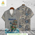 Seattle Mariners Hawaiian Tiki Surf Gray Stylish - Adult & Kids T-Shirts, Sweatshirts & Hoodies apparel design preview 1
