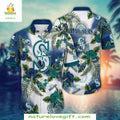 Seattle Mariners Hawaiian Tropical Hibiscus Palms - Adult & Kids T-Shirts, Sweatshirts & Hoodies apparel design preview 1