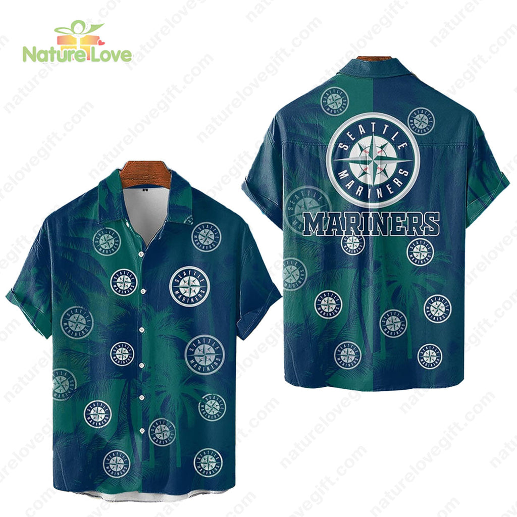 Seattle Mariners Tropical Palm Trees MLB Hawaiian - Adult & Kids T-Shirts, Sweatshirts & Hoodies apparel design preview 1