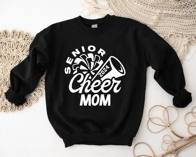 Senior Cheer Mom 2024 Class Graduation Cheerleader - Adult & Kids T-Shirts, Sweatshirts & Hoodies apparel design preview 1