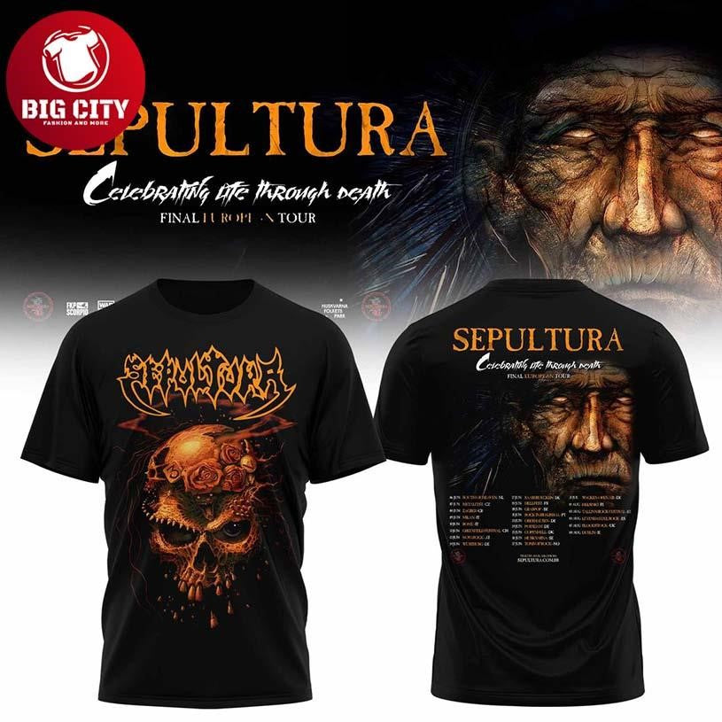 Sepultura Final European Tour 2026 Celebrating Life - Adult & Kids T-Shirts, Sweatshirts & Hoodies apparel design preview 1
