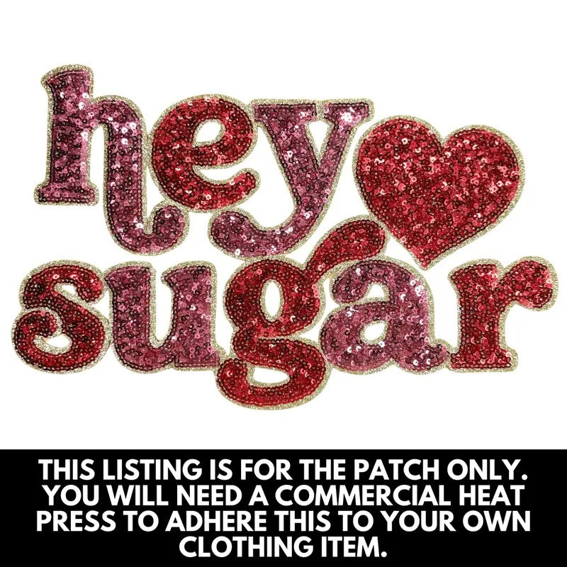 Sequin Hey Sugar Patch ONLY - Adult & Kids T-Shirts, Sweatshirts & Hoodies apparel design preview 1