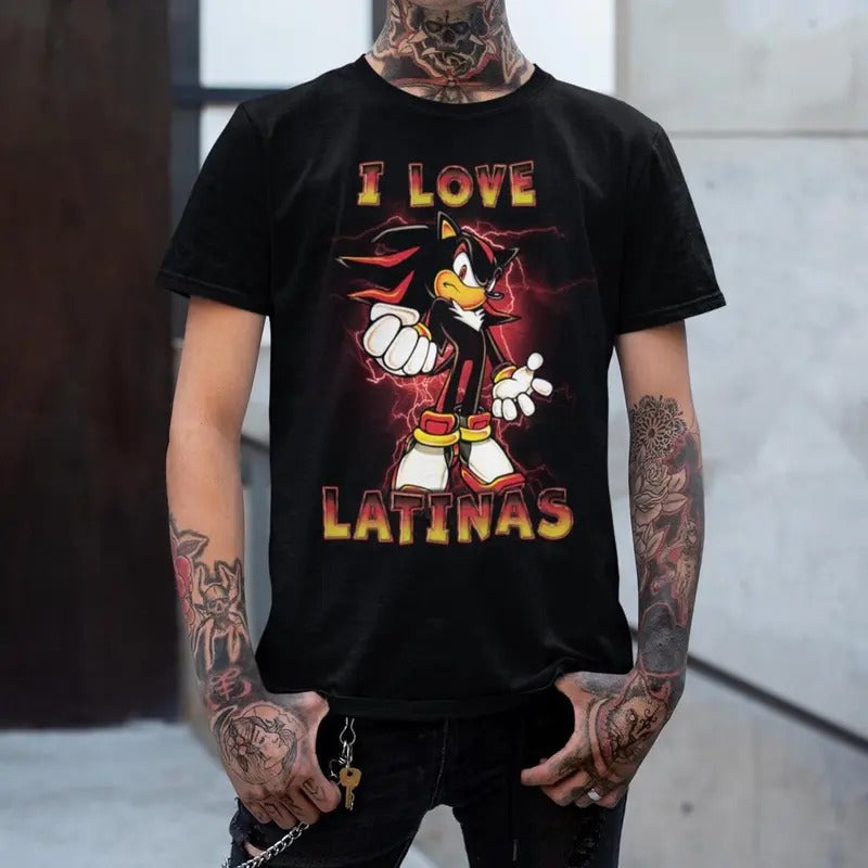 Sh4dow Loves Latinas Unique Vintage Meme Funny Dumb - Adult & Kids T-Shirts, Sweatshirts & Hoodies apparel design preview 1