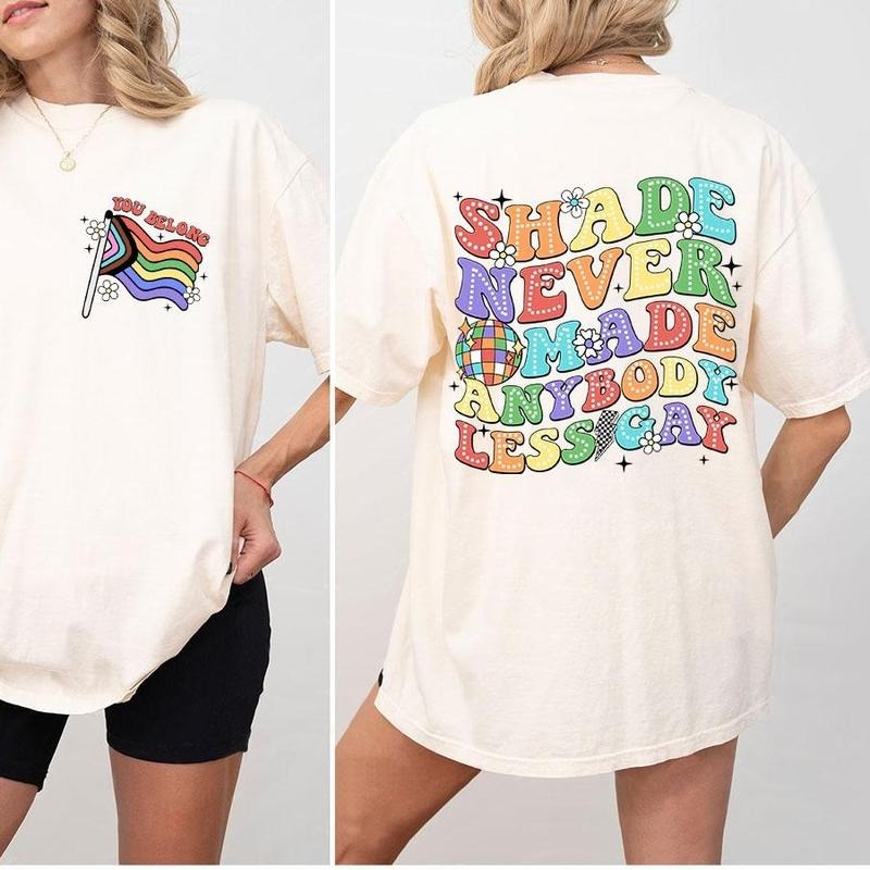 Shade Never Made Anybody Less Gay Pride LGBT LGBTQ - Adult & Kids T-Shirts, Sweatshirts & Hoodies apparel design preview 1