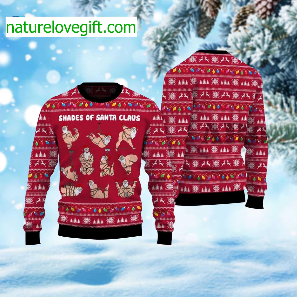 Shades Of Santa Claus Ugly Christmas Sweater - Holiday Gift product image