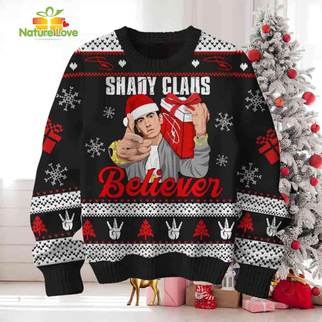 Shady Class Believer Eminem Ugly Christmas Sweater - Holiday Gift product image
