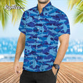 Shark Blue Camo Hawaiian - Adult & Kids T-Shirts, Sweatshirts & Hoodies apparel design preview 1