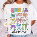 She Is Mom Coquette Bow Flower Life - Adult & Kids T-Shirts, Sweatshirts & Hoodies apparel design preview 1