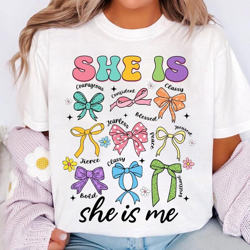 She Is Mom Coquette Bow Flower Life - Adult & Kids T-Shirts, Sweatshirts & Hoodies apparel design preview 1