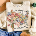 She Loves Jesus America Too 4th July Independence Day - Adult & Kids T-Shirts, Sweatshirts & Hoodies apparel design preview 1