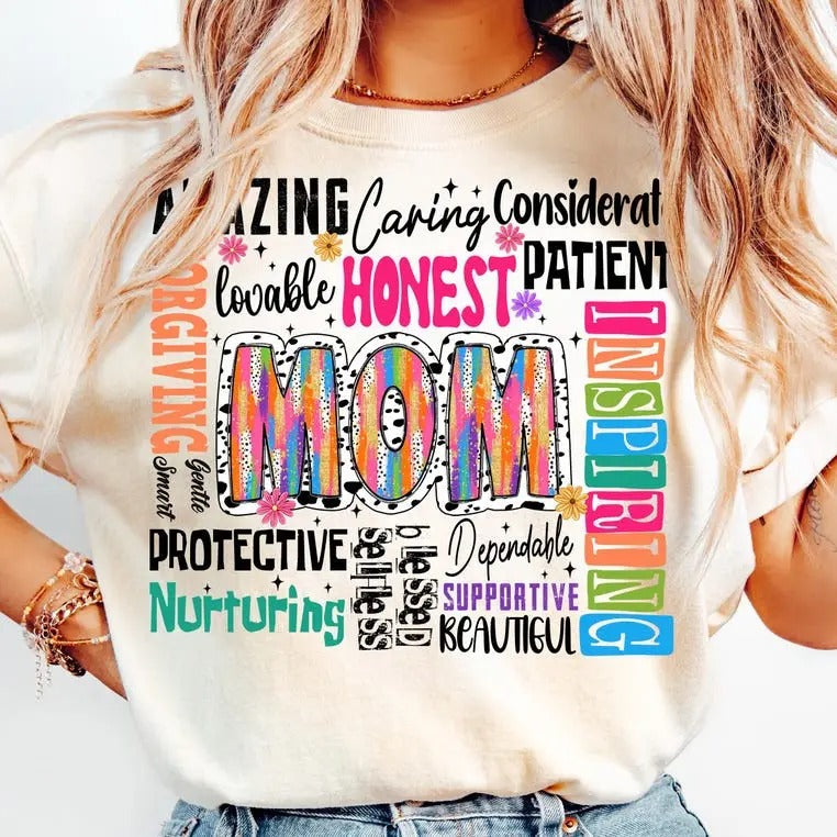 She Is Mom Retro Blessed Life Mama Quotes Sublimation - Adult & Kids T-Shirts, Sweatshirts & Hoodies apparel design preview 1