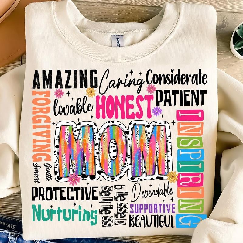 She Is Mom Retro Blessed Life Mama Quotes - Adult & Kids T-Shirts, Sweatshirts & Hoodies apparel design preview 1