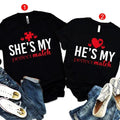She'S My Perfect Match He'S Valentine Matching Couple - Adult & Kids T-Shirts, Sweatshirts & Hoodies apparel design preview 1