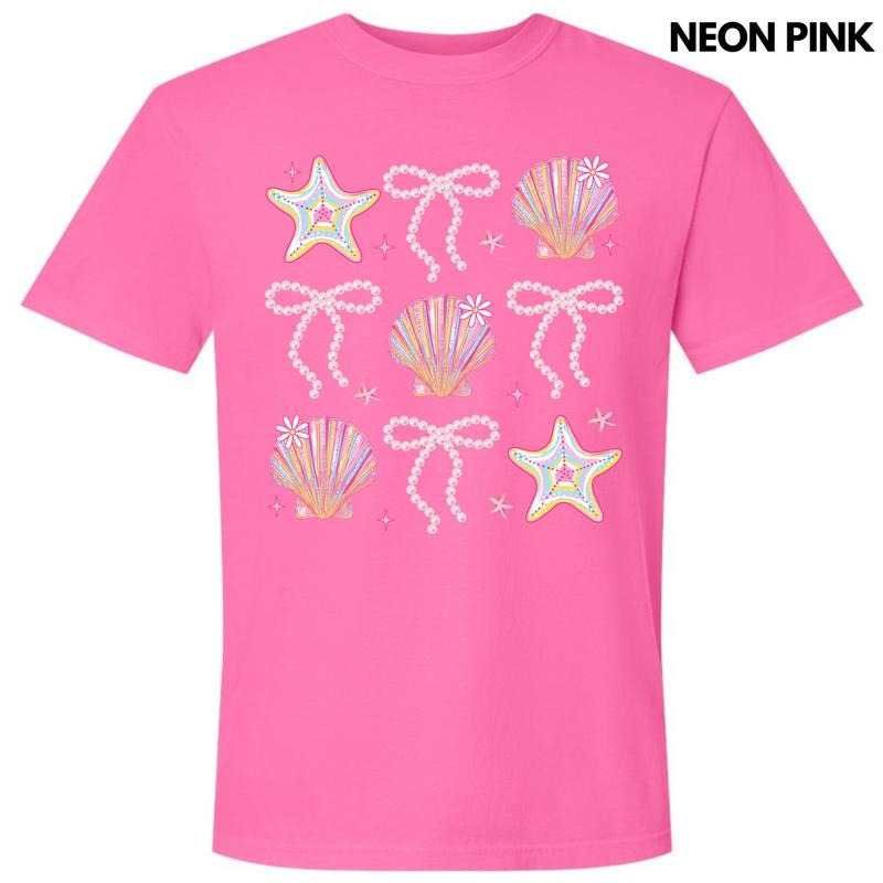 Shells Stars Bow Collage Comfort Colors 'NLB' - Adult & Kids T-Shirts, Sweatshirts & Hoodies apparel design preview 1
