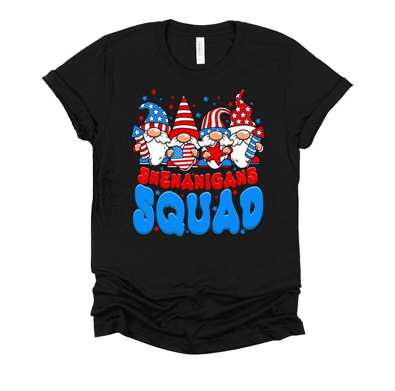 Shenanigans Squad 4th July Fourth Gnomes American - Adult & Kids T-Shirts, Sweatshirts & Hoodies apparel design preview 1