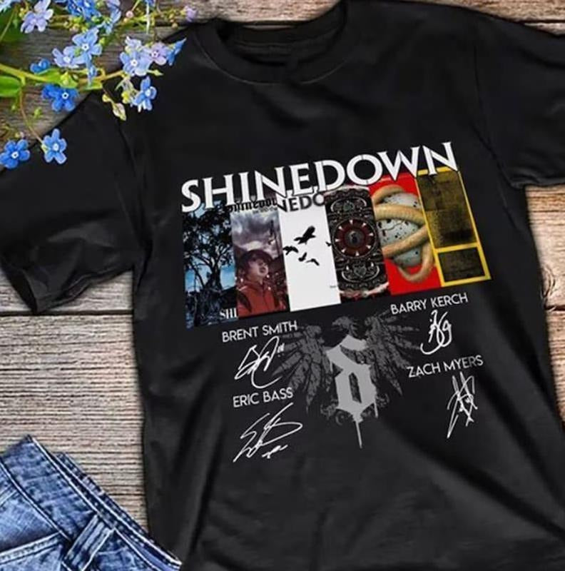 Shinedown Band Collage Album Signed Tour Shine Down - Adult & Kids T-Shirts, Sweatshirts & Hoodies apparel design preview 1