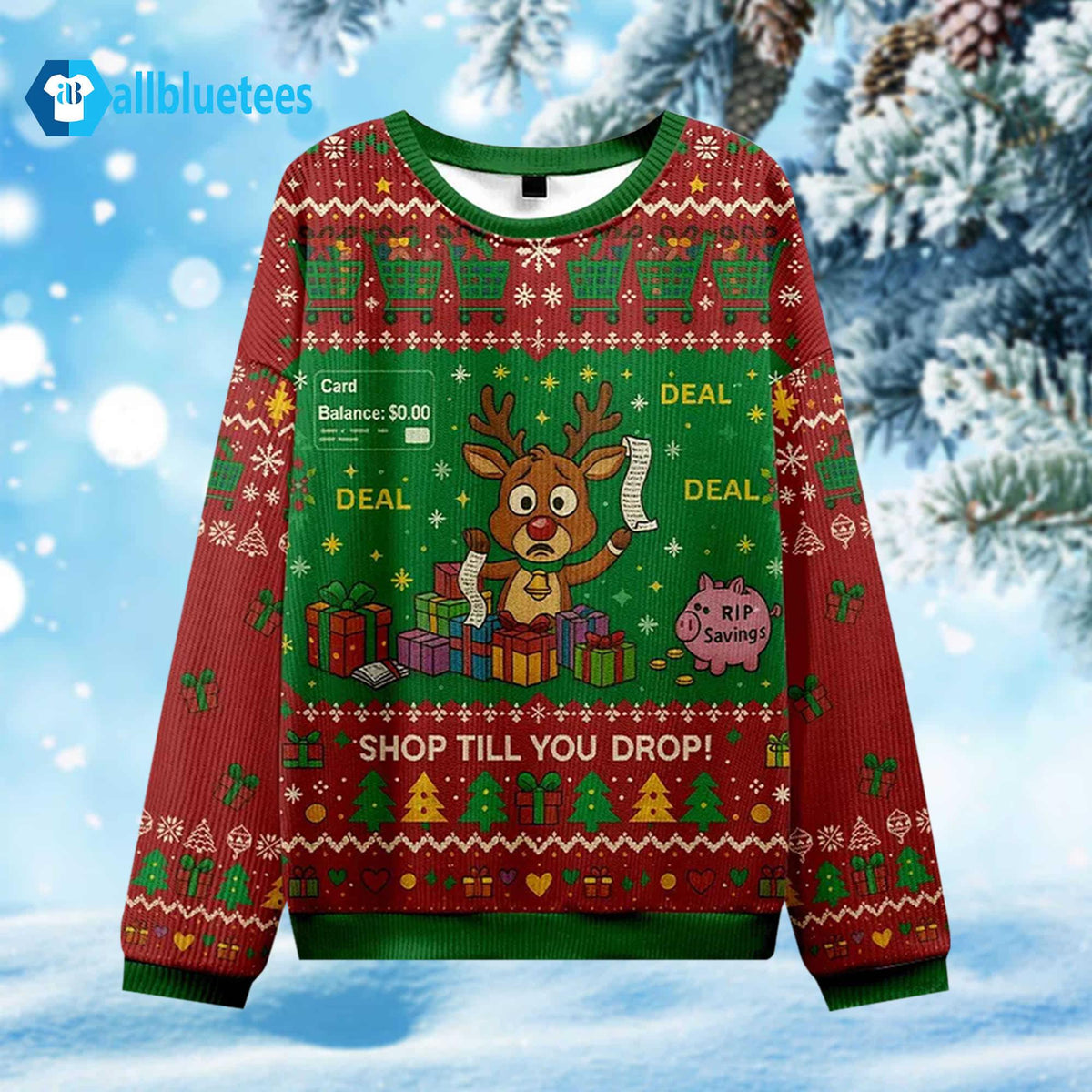 Shop Till You Drop Ugly Christmas Sweater - Holiday Gift product image