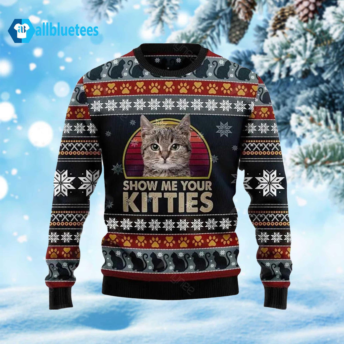 Show Me Your Kitties Ugly Christmas Sweater - Holiday Gift product image