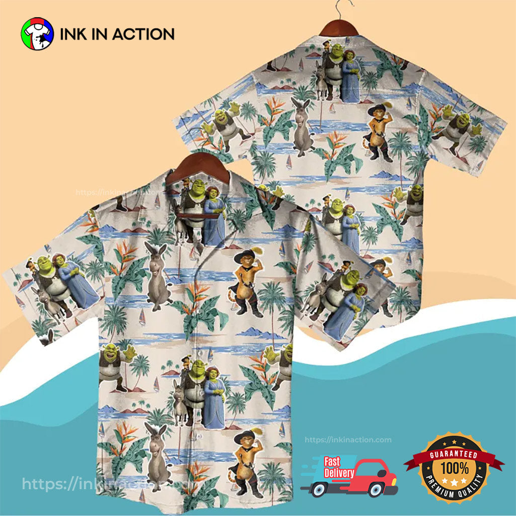 Shrek Family Beach Vacation Hawaiian - Adult & Kids T-Shirts, Sweatshirts & Hoodies apparel design preview 1