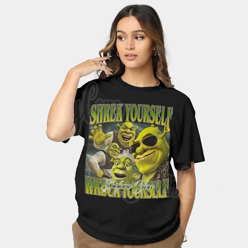 Shrek Funny Yourself Before You Wreck Meme Fiona - Adult & Kids T-Shirts, Sweatshirts & Hoodies apparel design preview 1