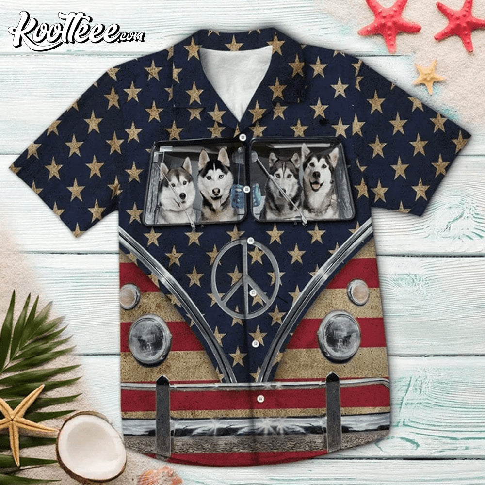 Siberian Husky Family Hawaiian - Adult & Kids T-Shirts, Sweatshirts & Hoodies apparel design preview 1
