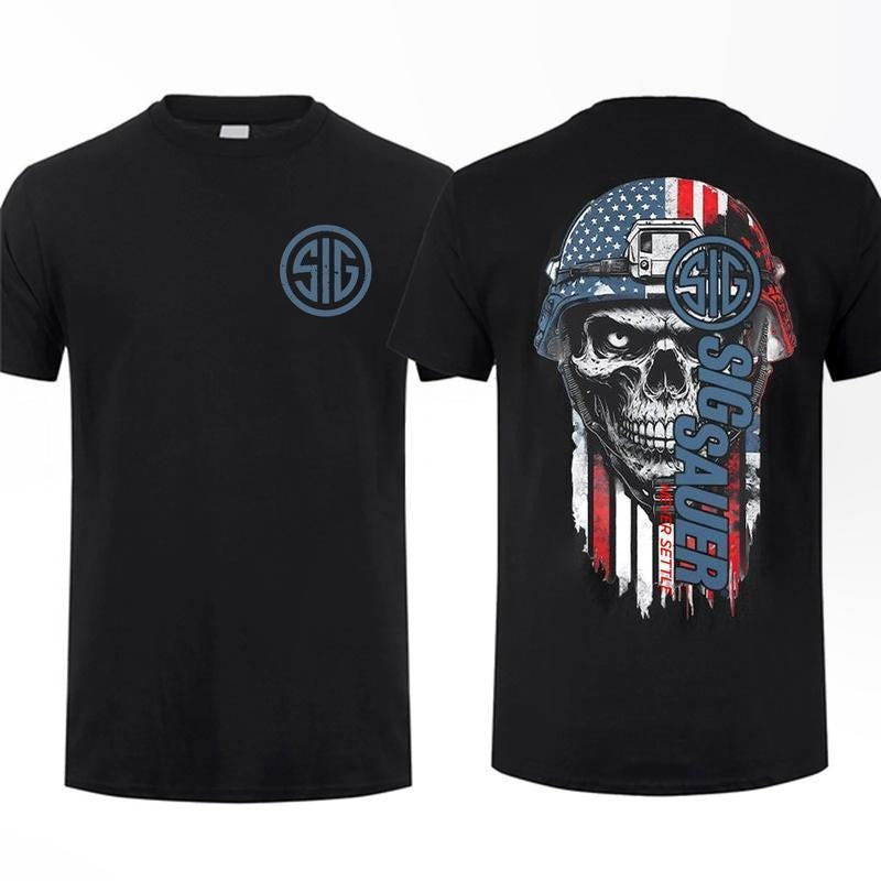 Sig Sauer Army Skull Flag 2 Sided Tactical Gear Gun - Adult & Kids T-Shirts, Sweatshirts & Hoodies apparel design preview 1