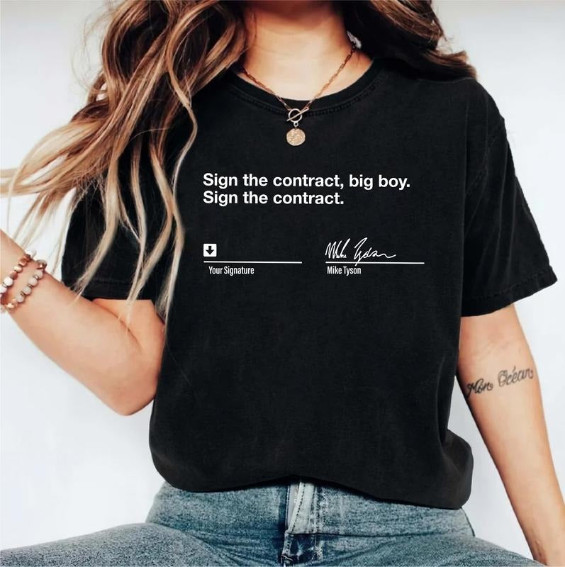 Sign Contract Big Boy Your Signature Boxing Short - Adult & Kids T-Shirts, Sweatshirts & Hoodies apparel design preview 1