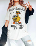 Silence Is Golden Sarcastic Duct Tape Silver Snarky - Adult & Kids T-Shirts, Sweatshirts & Hoodies apparel design preview 1