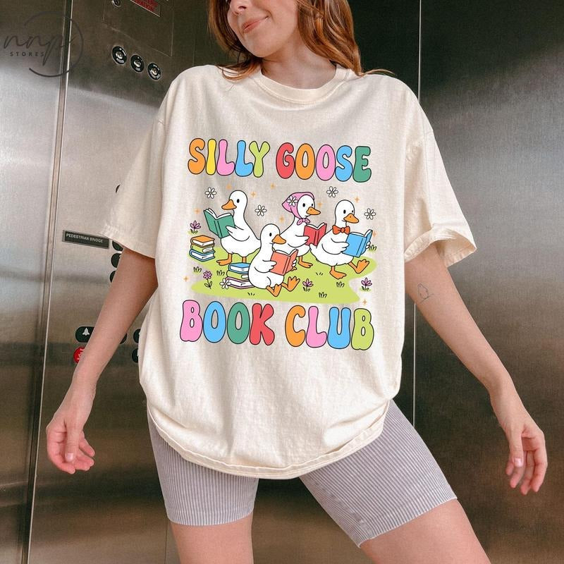Silly Goose Book Club Reader Lover Bookish Bookworm - Adult & Kids T-Shirts, Sweatshirts & Hoodies apparel design preview 1