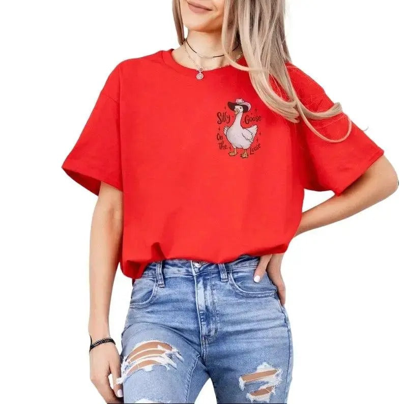 Silly Goose Loose Funny Cowgirl Western 90s Sarcastic - Adult & Kids T-Shirts, Sweatshirts & Hoodies apparel design preview 1
