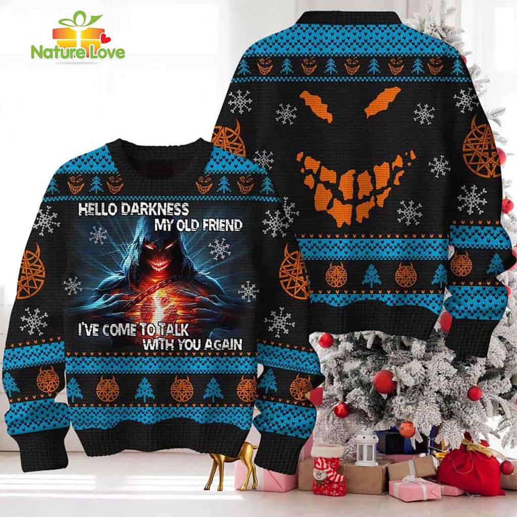 Simon And Garfunkel Sound of Silence Ugly Christmas Sweater - Holiday Gift product image