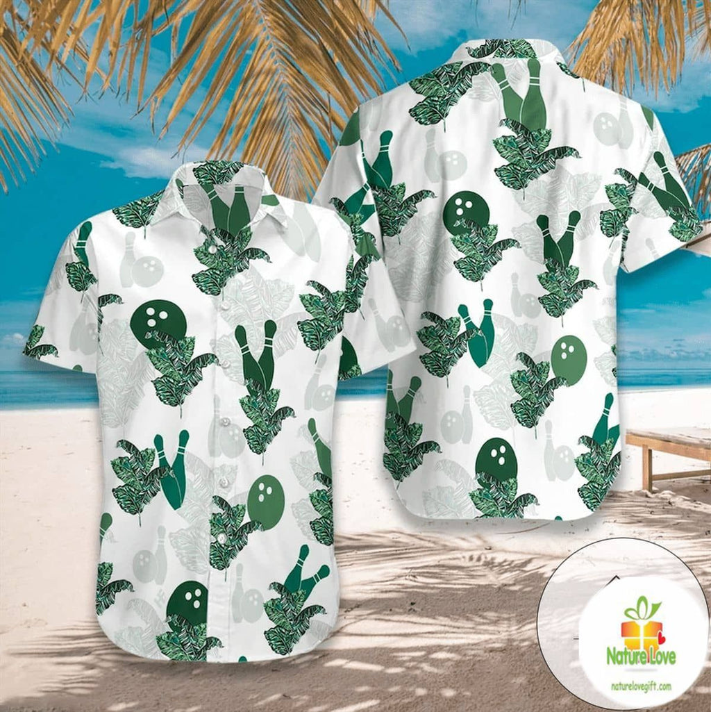 Hawaiian Unisex Tropical Bowling Green White Aloha - Adult & Kids T-Shirts, Sweatshirts & Hoodies apparel design preview 1