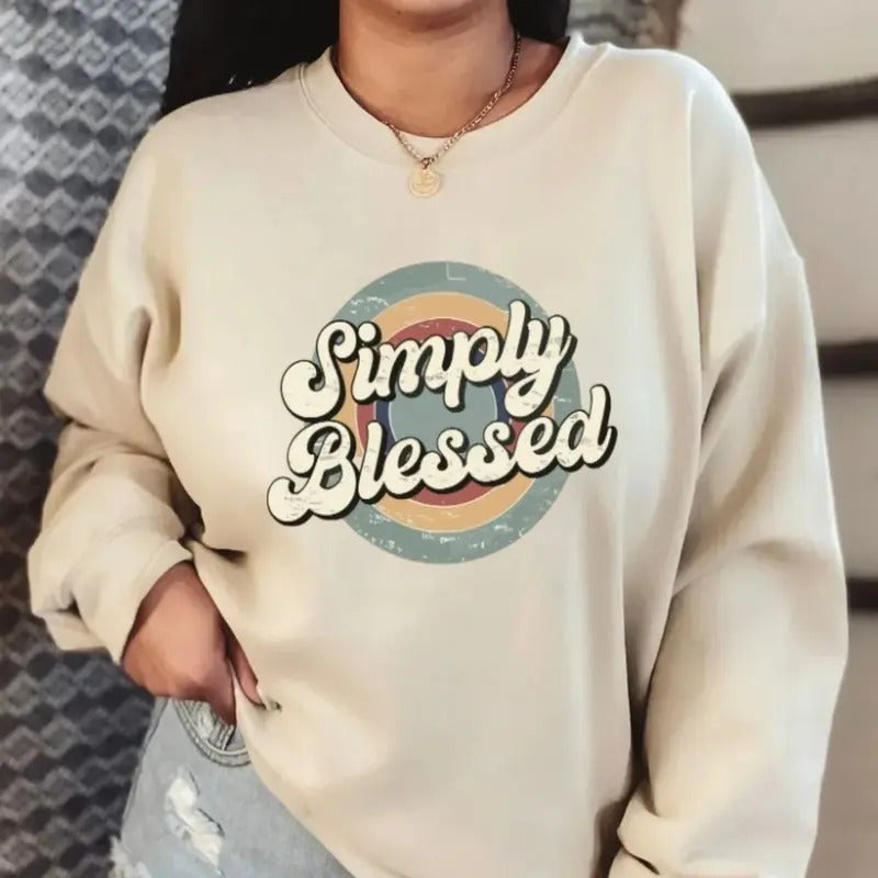 Simply Blessed Retro - Adult & Kids T-Shirts, Sweatshirts & Hoodies apparel design preview 1