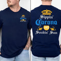 Sippin Coronna Soakin Sun Two Sides Vacation Summer - Adult & Kids T-Shirts, Sweatshirts & Hoodies apparel design preview 1