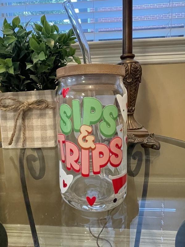 Sips Trips Libby Glass Oopsy Cup - Adult & Kids T-Shirts, Sweatshirts & Hoodies apparel design preview 1
