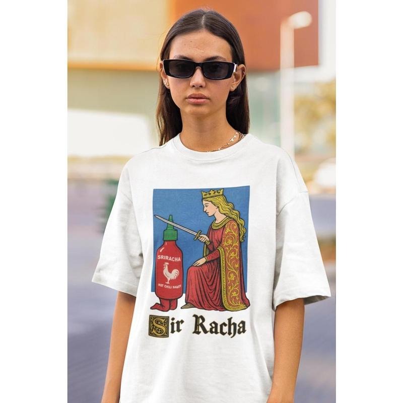 Sir Racha Sriracha Medieval Art Fan Retro Chili Souce - Adult & Kids T-Shirts, Sweatshirts & Hoodies apparel design preview 1