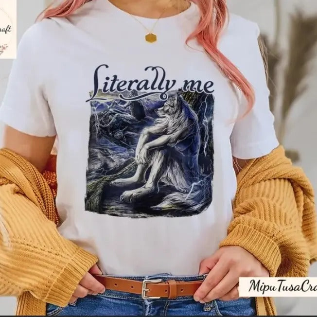 Sitting Wolf Literally Me Alpha Funny Meme - Adult & Kids T-Shirts, Sweatshirts & Hoodies apparel design preview 1