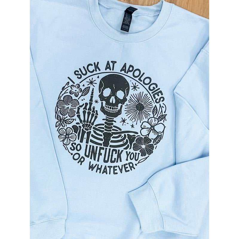 Skeleton Apologies - Adult & Kids T-Shirts, Sweatshirts & Hoodies apparel design preview 1