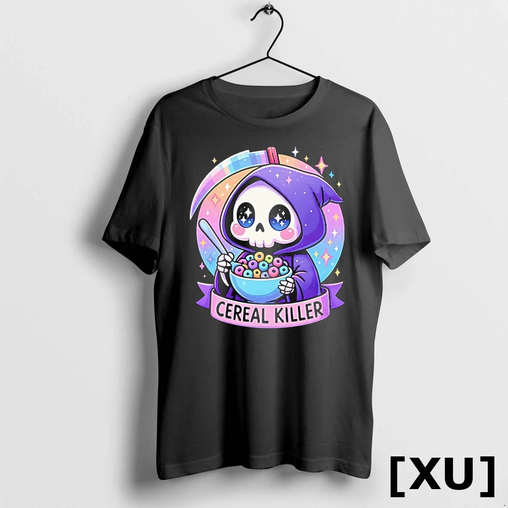 Skeleton Death Cereal Killer Cartoon Halloween - Adult & Kids T-Shirts, Sweatshirts & Hoodies apparel design preview 1