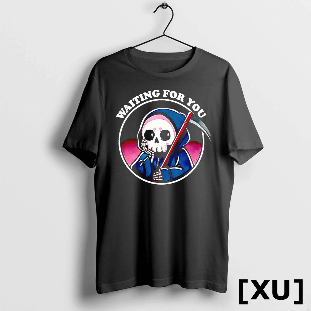 Skeleton Death Waiting For You Halloween Sweater - Adult & Kids T-Shirts, Sweatshirts & Hoodies apparel design preview 1