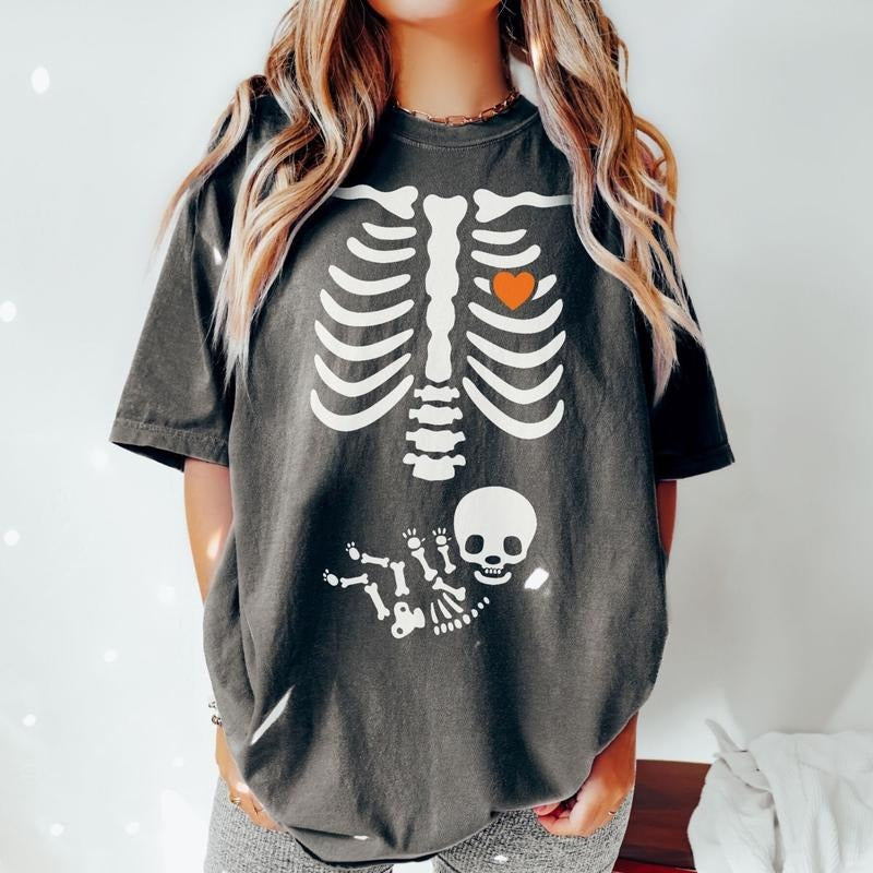 Skeleton Halloween Maternity Funny Pregnancy - Adult & Kids T-Shirts, Sweatshirts & Hoodies apparel design preview 1