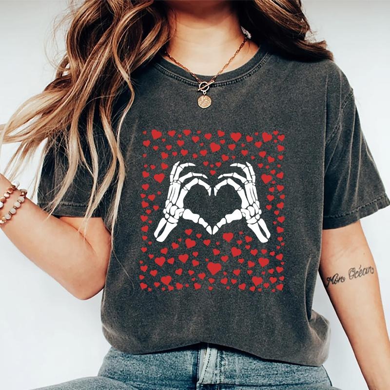 Skeleton Hand Heart Valentine - Adult & Kids T-Shirts, Sweatshirts & Hoodies apparel design preview 1