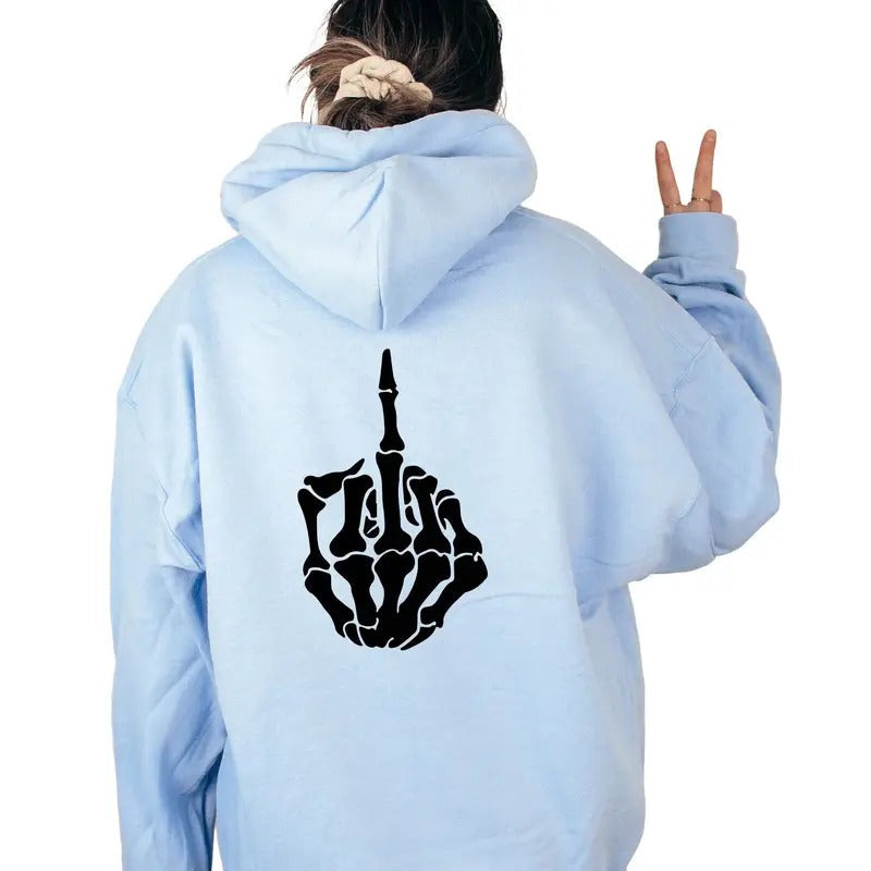 Skeleton Middle Finger Lover Day Retro Soft Casual - Adult & Kids T-Shirts, Sweatshirts & Hoodies apparel design preview 1