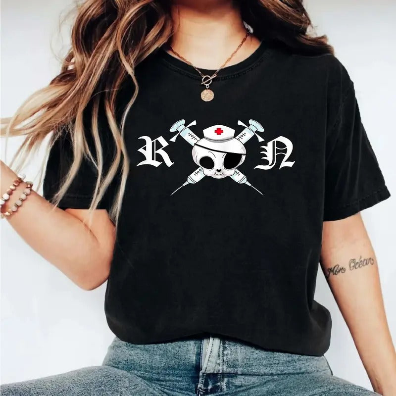 Skeleton Registered Nurse Halloween Fall Nursing - Adult & Kids T-Shirts, Sweatshirts & Hoodies apparel design preview 1