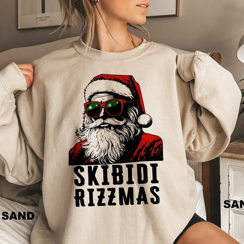Skibidi Rizzmas Rizz Santa Claus Charisma Kid Cool - Adult & Kids T-Shirts, Sweatshirts & Hoodies apparel design preview 1
