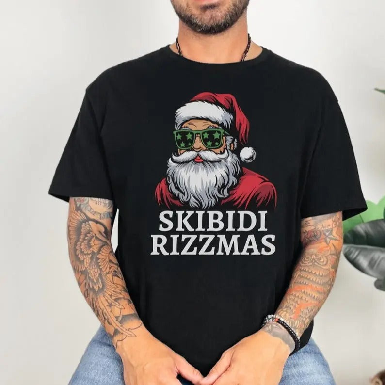 Skibidi Rizzmas Funny Rizz Santa Claus Charisma Kid - Adult & Kids T-Shirts, Sweatshirts & Hoodies apparel design preview 1