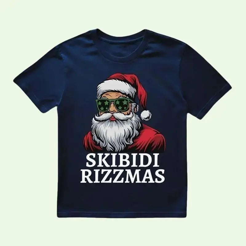 Skibidi Rizzmas Funny Rizz Santa Claus Charisma Kid - Adult & Kids T-Shirts, Sweatshirts & Hoodies apparel design preview 1