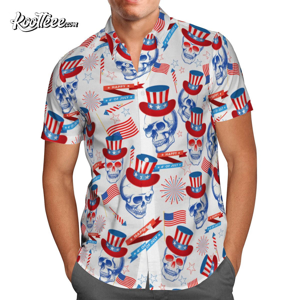 Skull Lovers 4th Of July Hawaiian - Adult & Kids T-Shirts, Sweatshirts & Hoodies apparel design preview 1